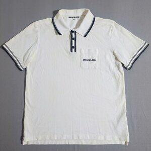 Mercedes-Benz AMG knit polo shirt men's size EU L / US M white & black